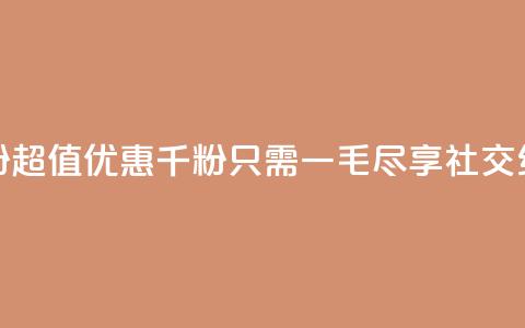 低价Ks一毛1000粉 - 超值优惠千粉只需一毛尽享社交红利! 第1张 低价Ks一毛1000粉 - 超值优惠千粉只需一毛尽享社交红利! 第1张
