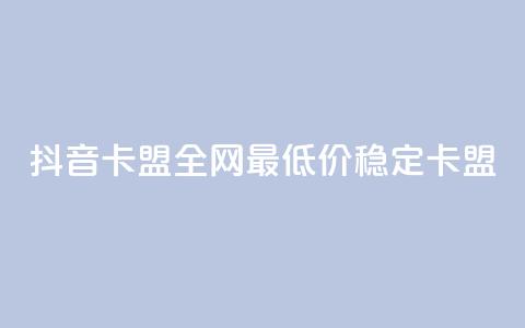 抖音卡盟全网最低价稳定卡盟,卡密进货渠道 - 抖音业务下单卡盟 24自助下单服务平台  第1张
