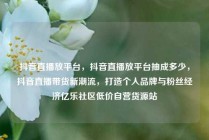 抖音直播放平台，抖音直播放平台抽成多少，抖音直播带货新潮流，打造个人品牌与粉丝经济亿乐社区低价自营货源站
