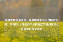 哔哩哔哩业务平台，哔哩哔哩业务平台网站优势，贝壳网，B站业务平台的崛起与挑战亿乐社区低价自营货源站
